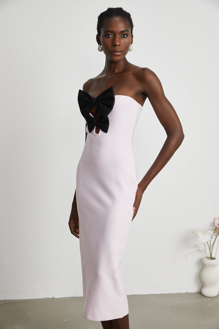 Levoire | Robe Bandage Pink Avec Nœud