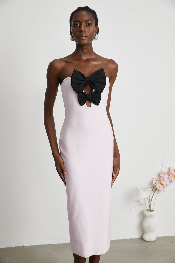 Levoire | Robe Bandage Pink Avec Nœud