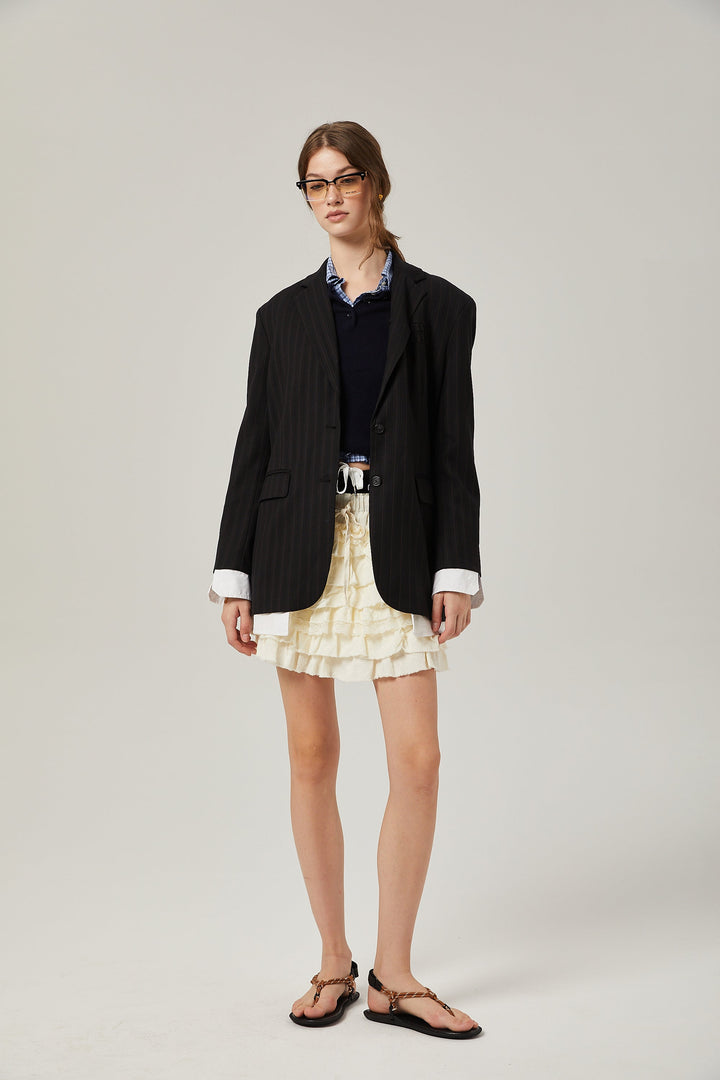 Levoire | Simple Veste À Rayures Poitrine