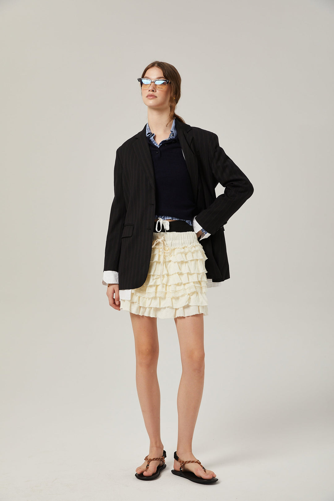 Levoire | Simple Veste À Rayures Poitrine