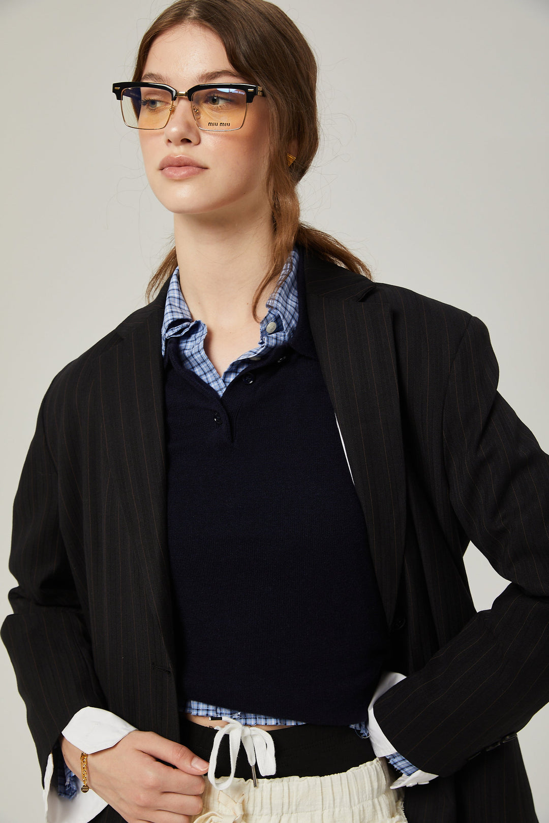 Levoire | Simple Veste À Rayures Poitrine