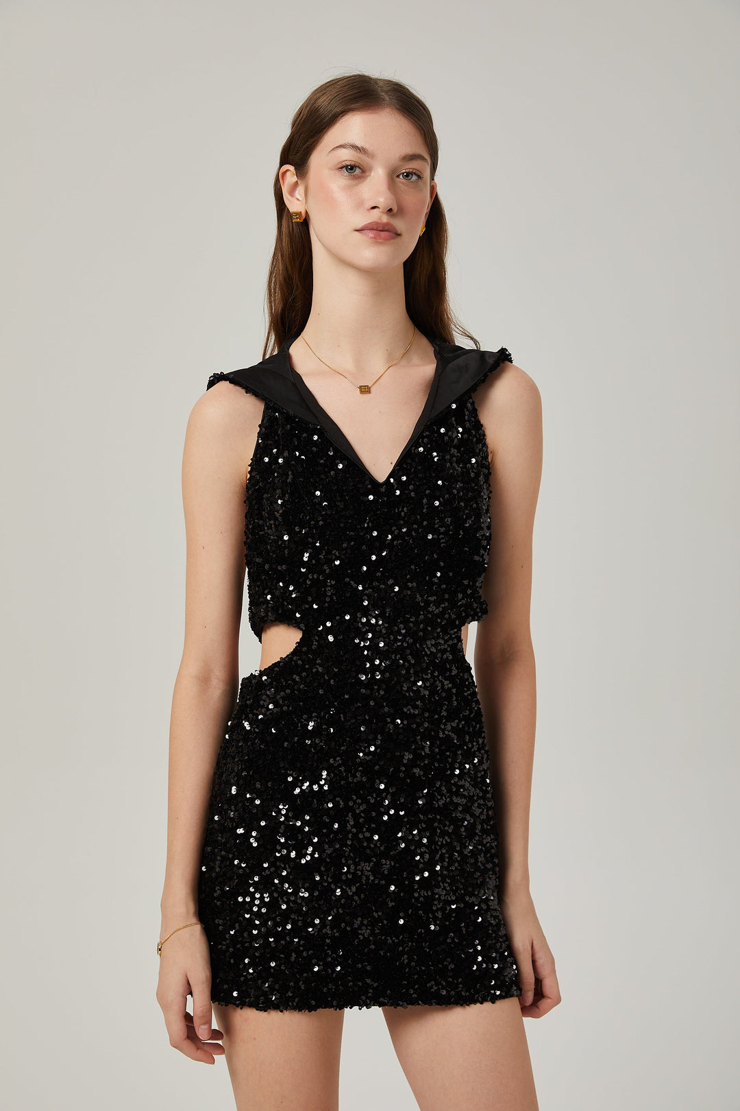 Levoire | Robe Mini À Capuche Avec Paillettes