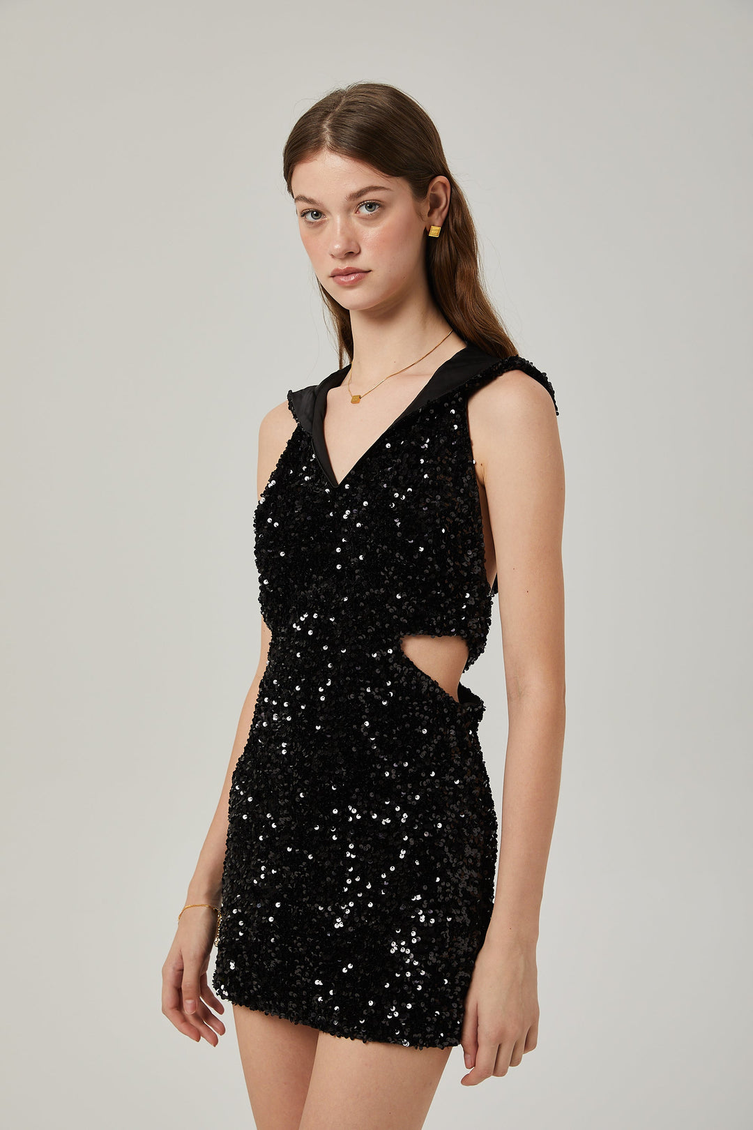 Levoire | Robe Mini À Capuche Avec Paillettes