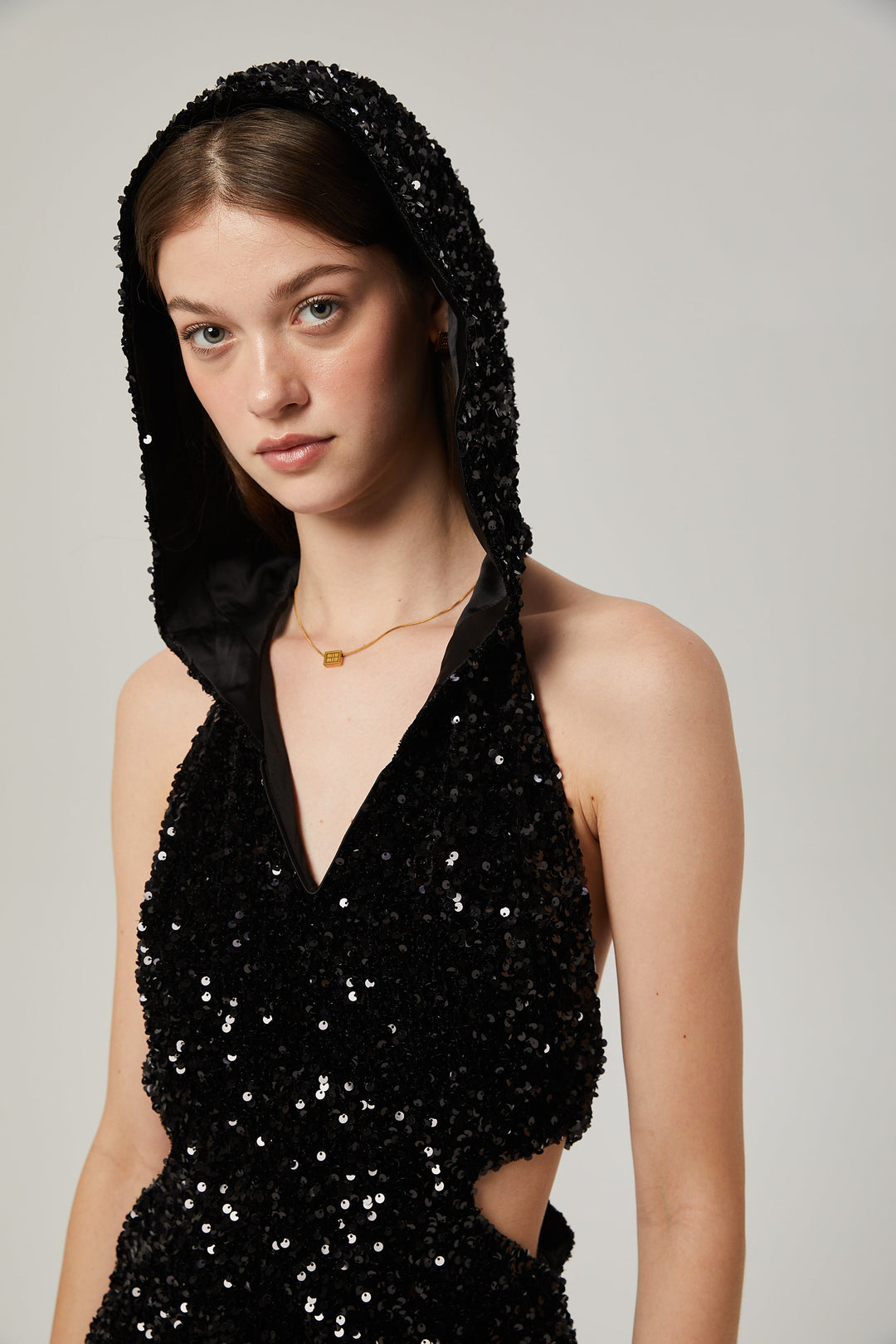 Levoire | Robe Mini À Capuche Avec Paillettes