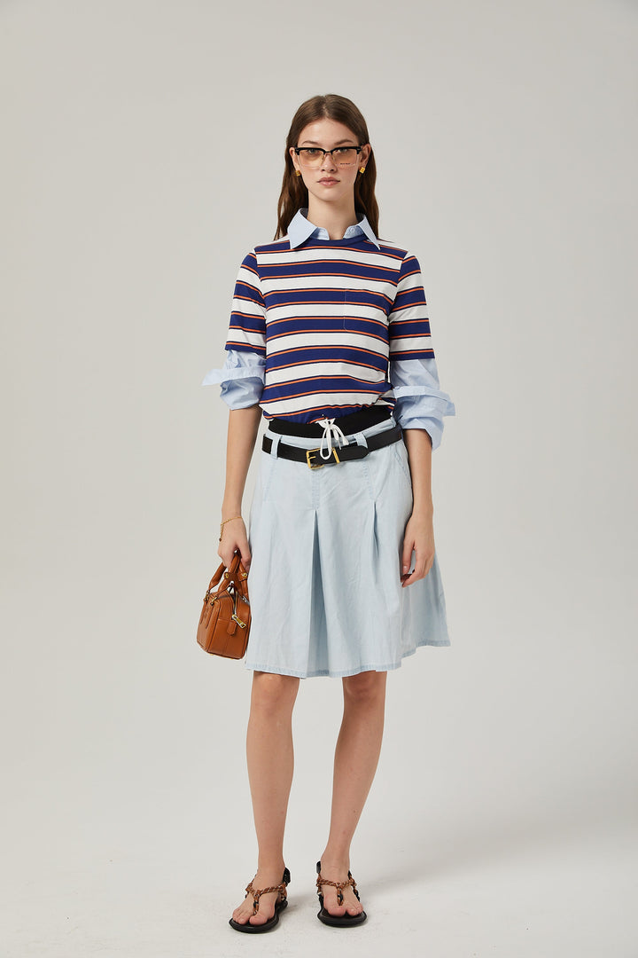 Levoire | T-Shirt En Coton Avec Imprimé Rayé