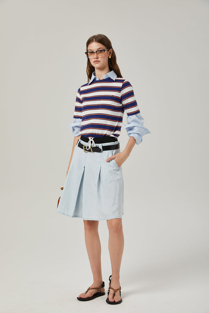 Levoire | T-Shirt En Coton Avec Imprimé Rayé
