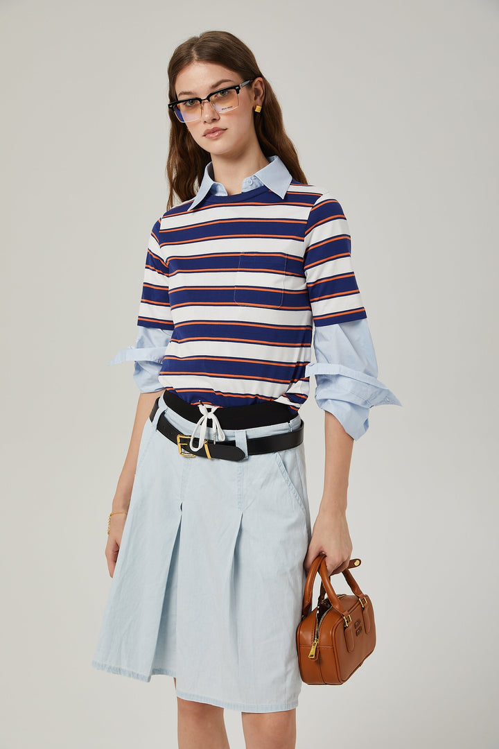 Levoire | T-Shirt En Coton Avec Imprimé Rayé