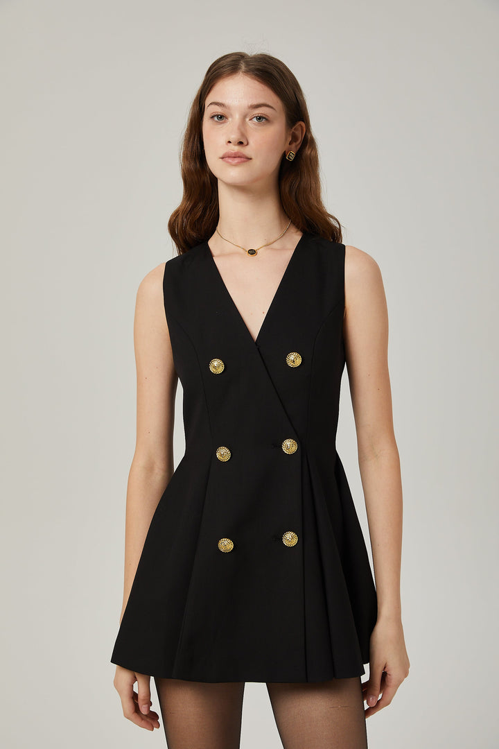 Levoire | Robe Mini Flare À Double Rangée
