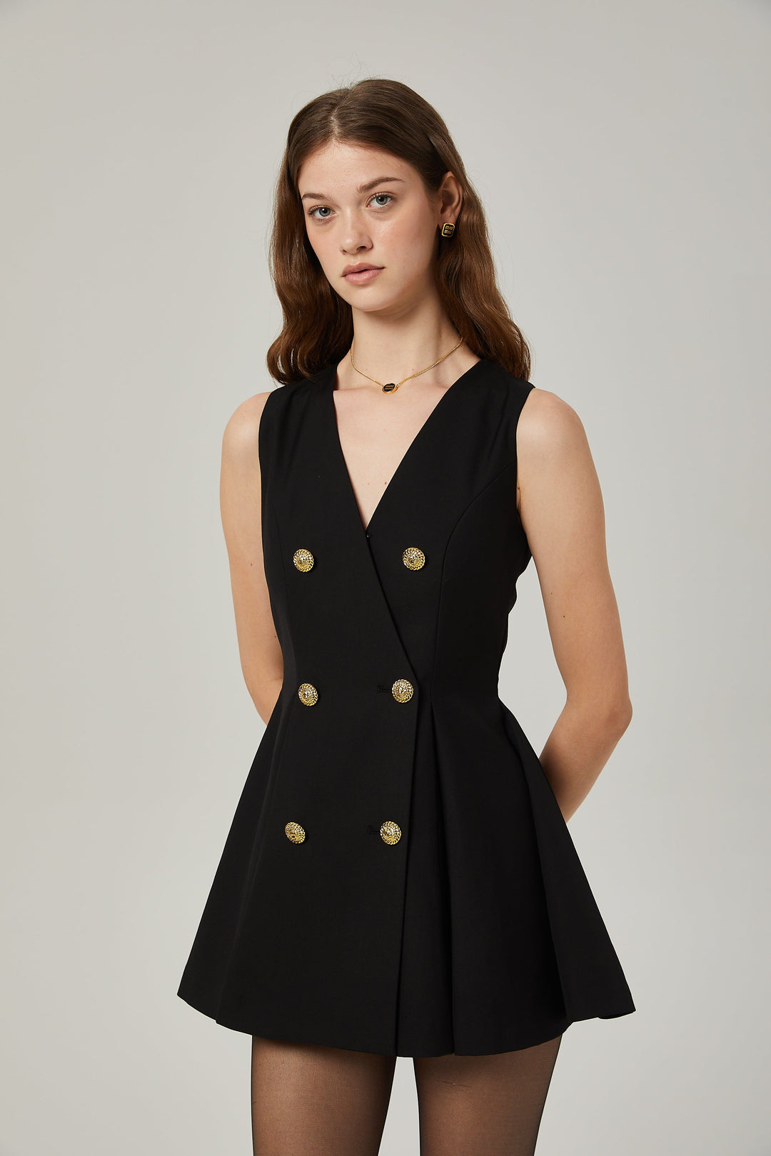 Levoire | Robe Mini Flare À Double Rangée