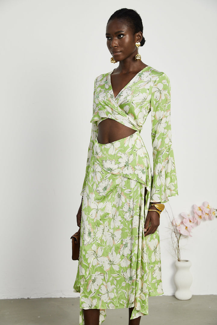 Levoire | Robe Midi Brodée De Fleurs