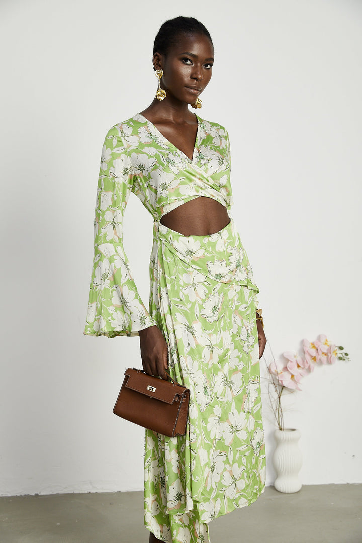 Levoire | Robe Midi Brodée De Fleurs