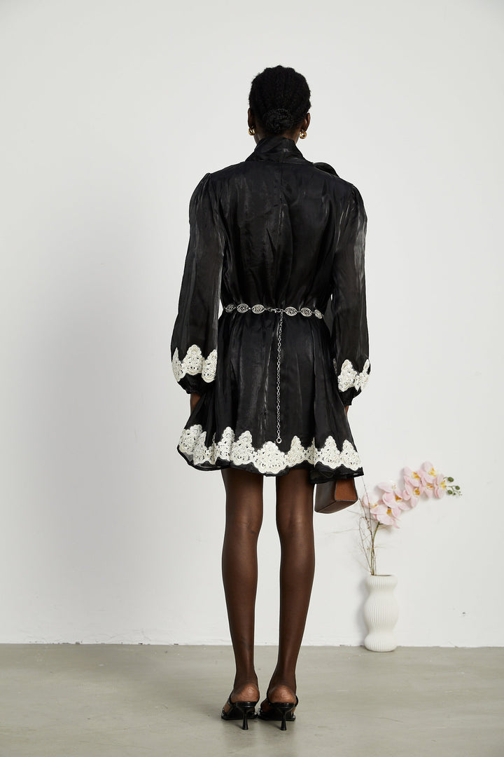 Levoire | Mini Robe Noire Décorée De Fausses Perles