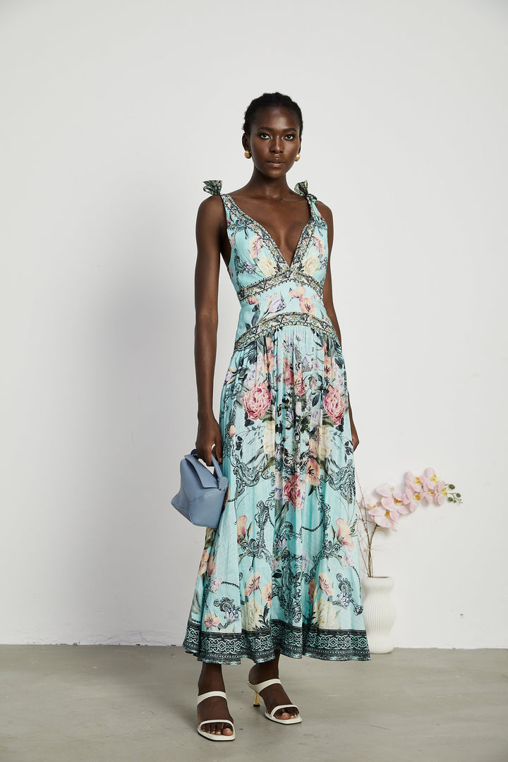 Levoire | Robe Midi À Bandes Épaules