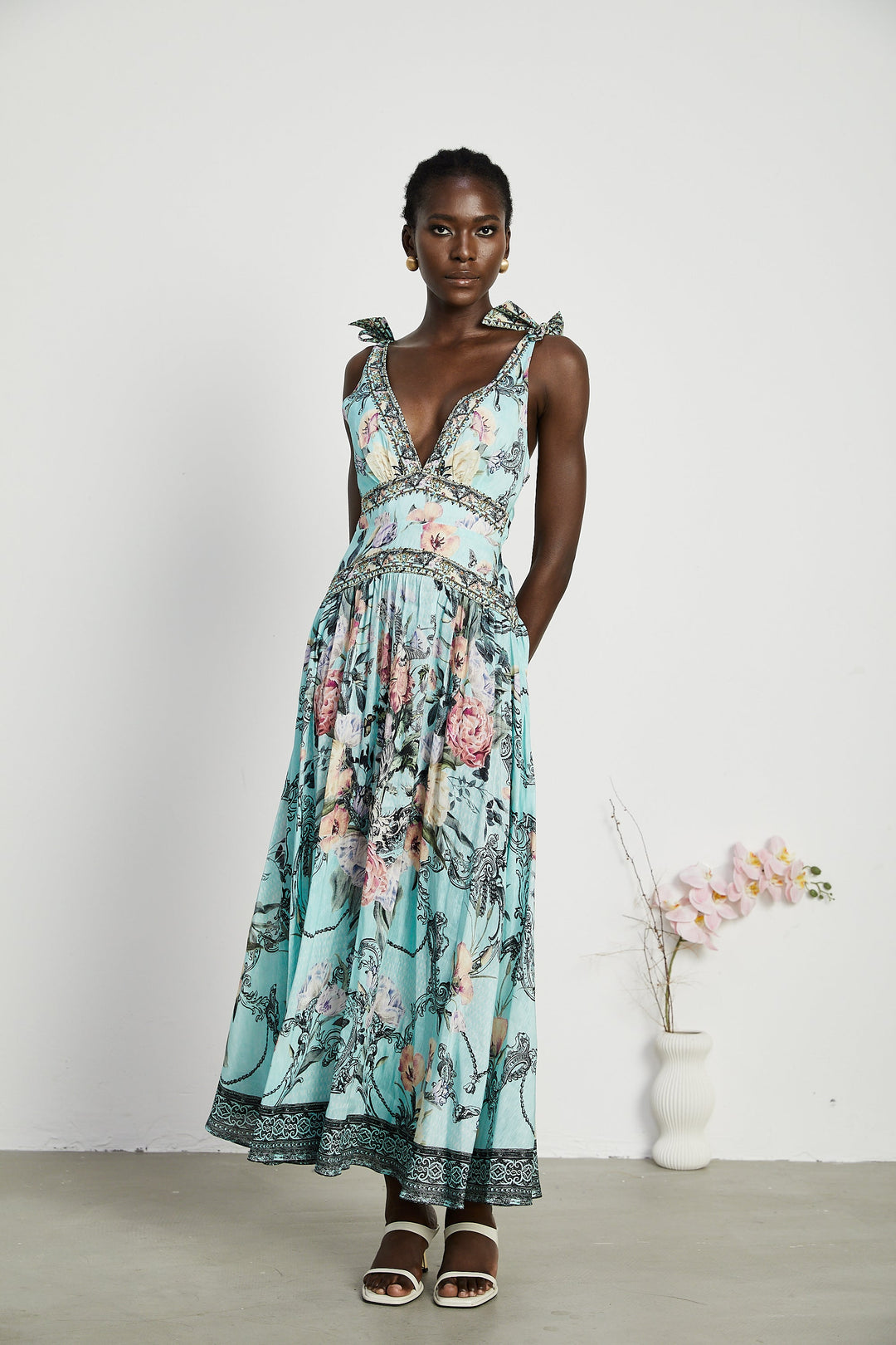 Levoire | Robe Midi À Bandes Épaules