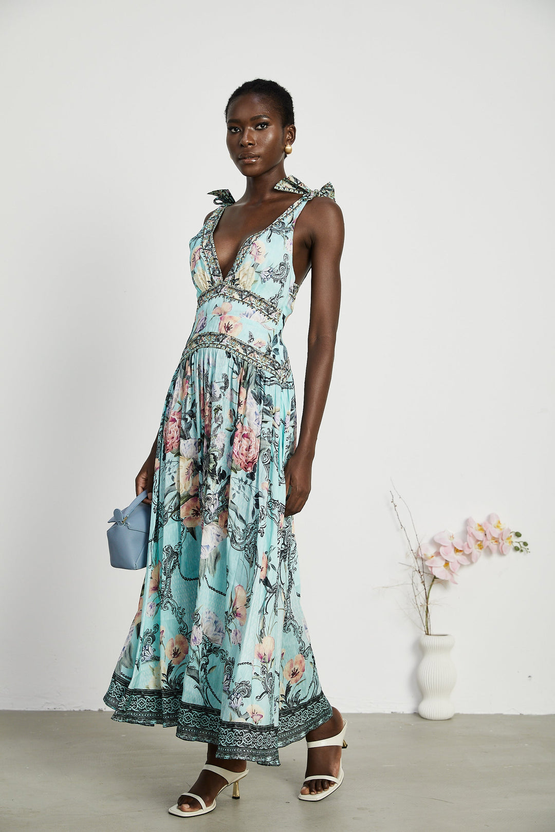 Levoire | Robe Midi À Bandes Épaules