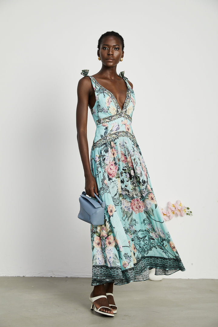 Levoire | Robe Midi À Bandes Épaules