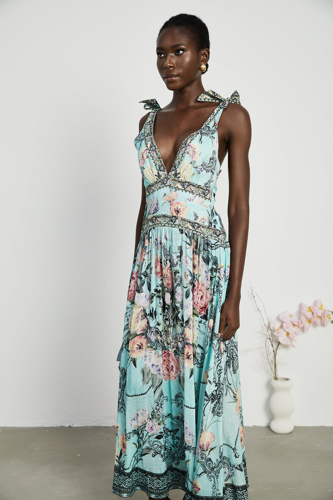 Levoire | Robe Midi À Bandes Épaules