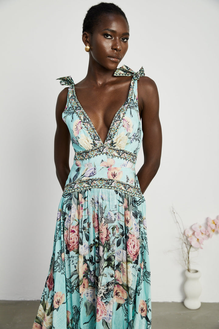 Levoire | Robe Midi À Bandes Épaules