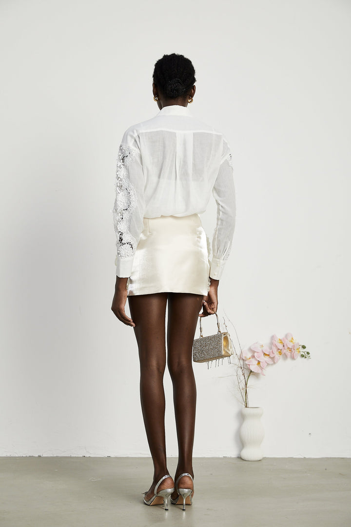 Levoire | Blouse Découpée Brodée De Dentelle