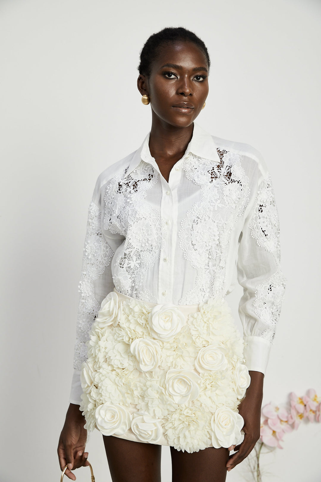 Levoire | Blouse Découpée Brodée De Dentelle