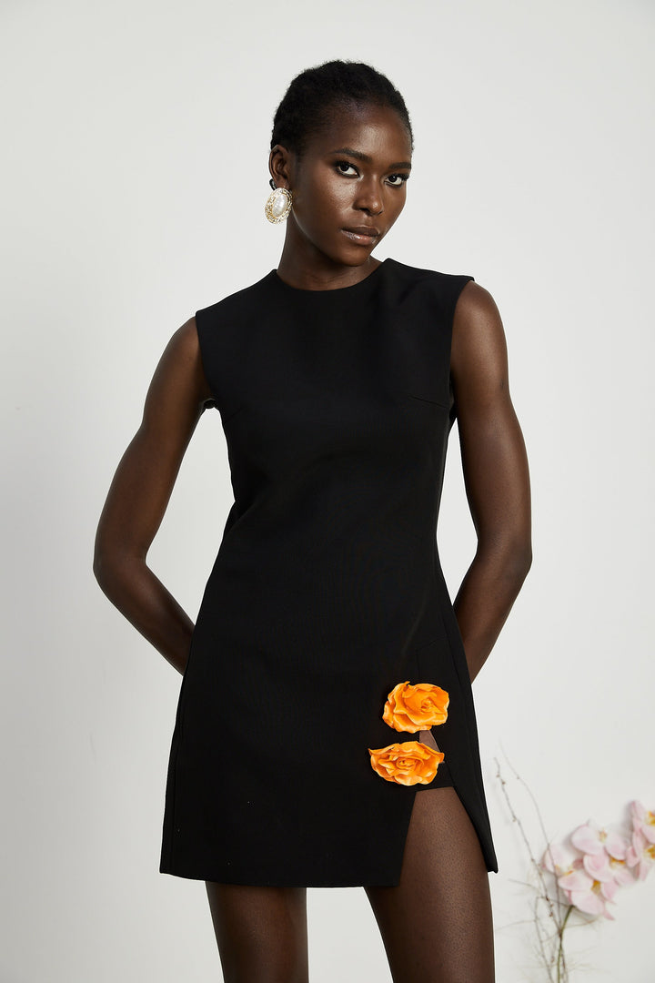 Levoire | Mini Robe Décorée De Fausses Fleurs