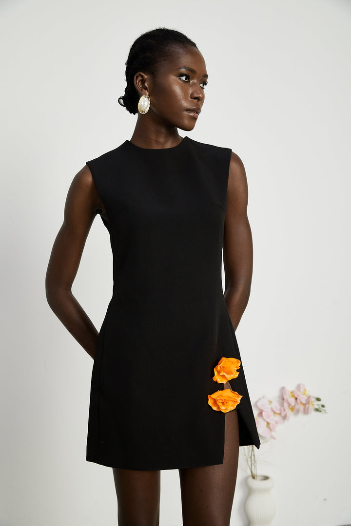 Levoire | Mini Robe Décorée De Fausses Fleurs