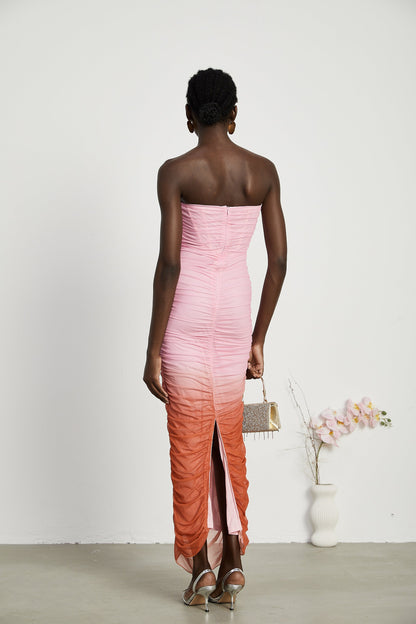 Levoire | Robe Midi Plissée Dégradé