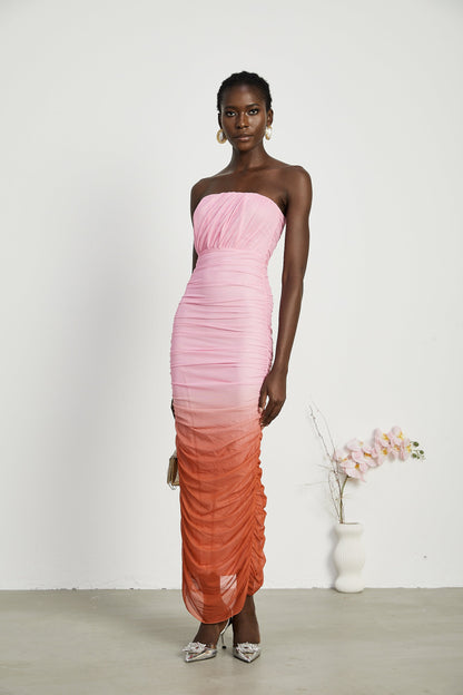 Levoire | Robe Midi Plissée Dégradé