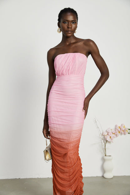 Levoire | Robe Midi Plissée Dégradé