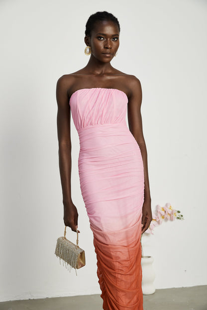 Levoire | Robe Midi Plissée Dégradé