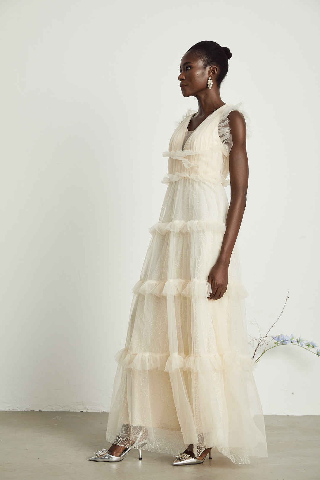 Levoire | Robe Maxi À Volants Décorés