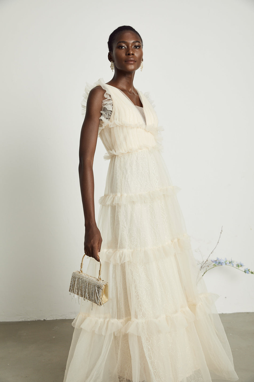 Levoire | Robe Maxi À Volants Décorés