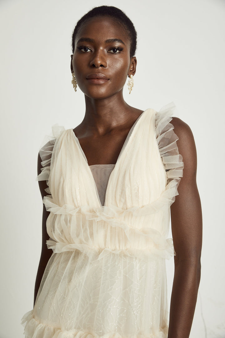 Levoire | Robe Maxi À Volants Décorés