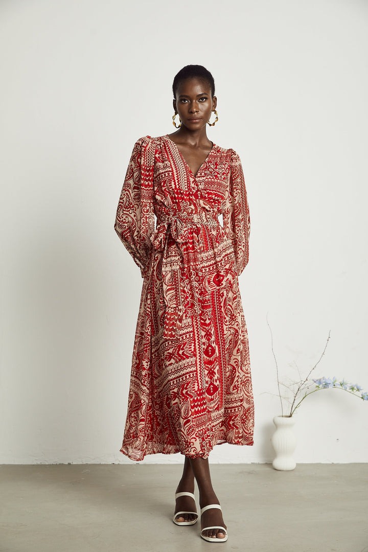 Levoire | Imprimé À Motifs Robe Midi