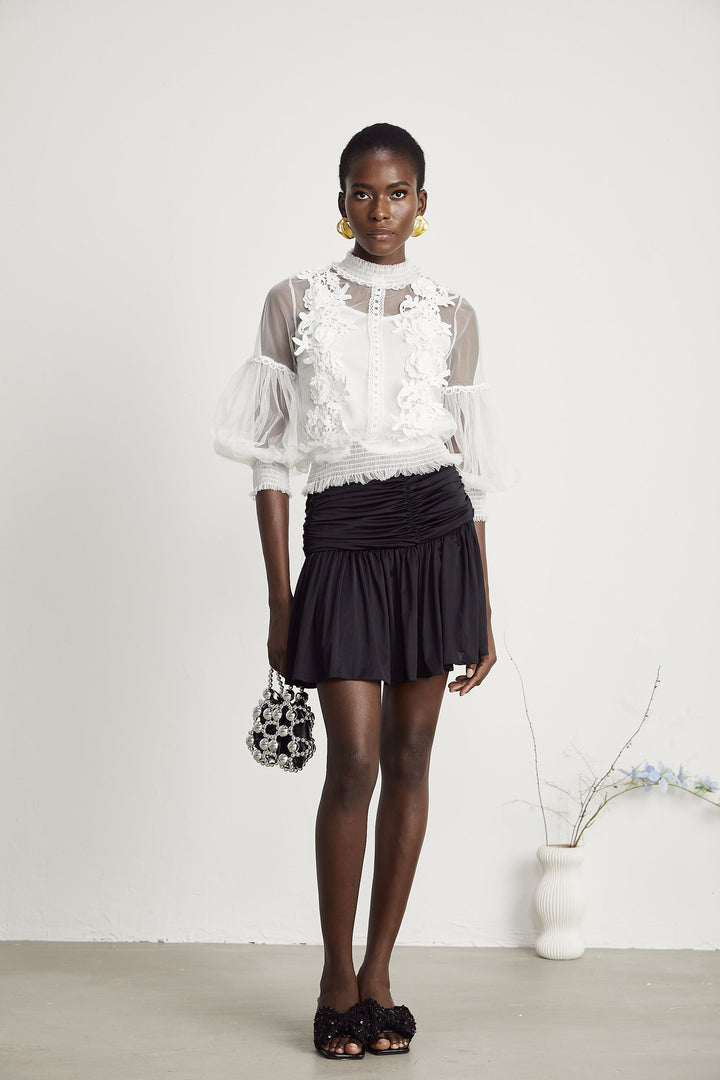 Levoire | Fleurs Top Semi-Transparent