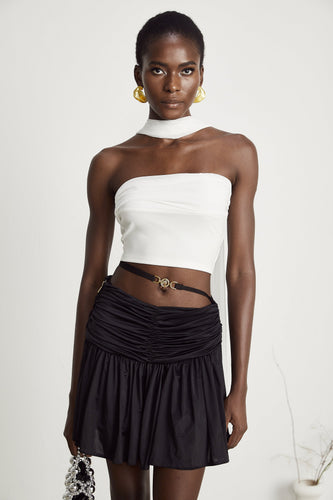 Levoire | Top À Volants Blanc Corset