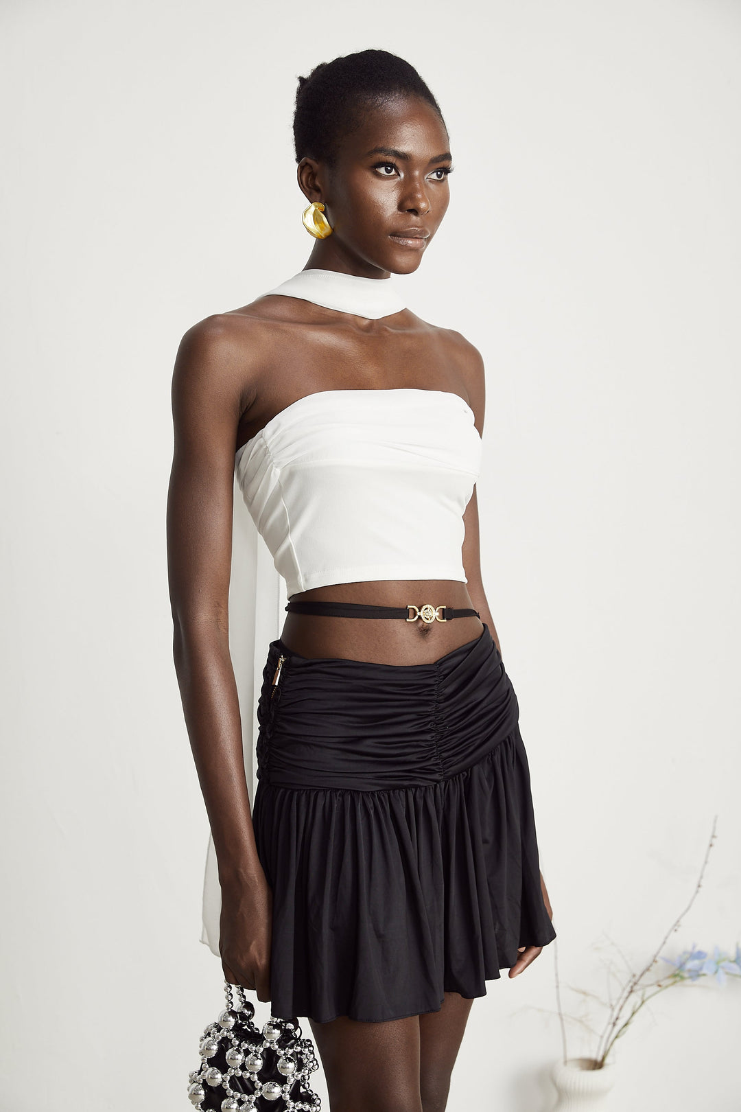 Levoire | Top À Volants Blanc Corset