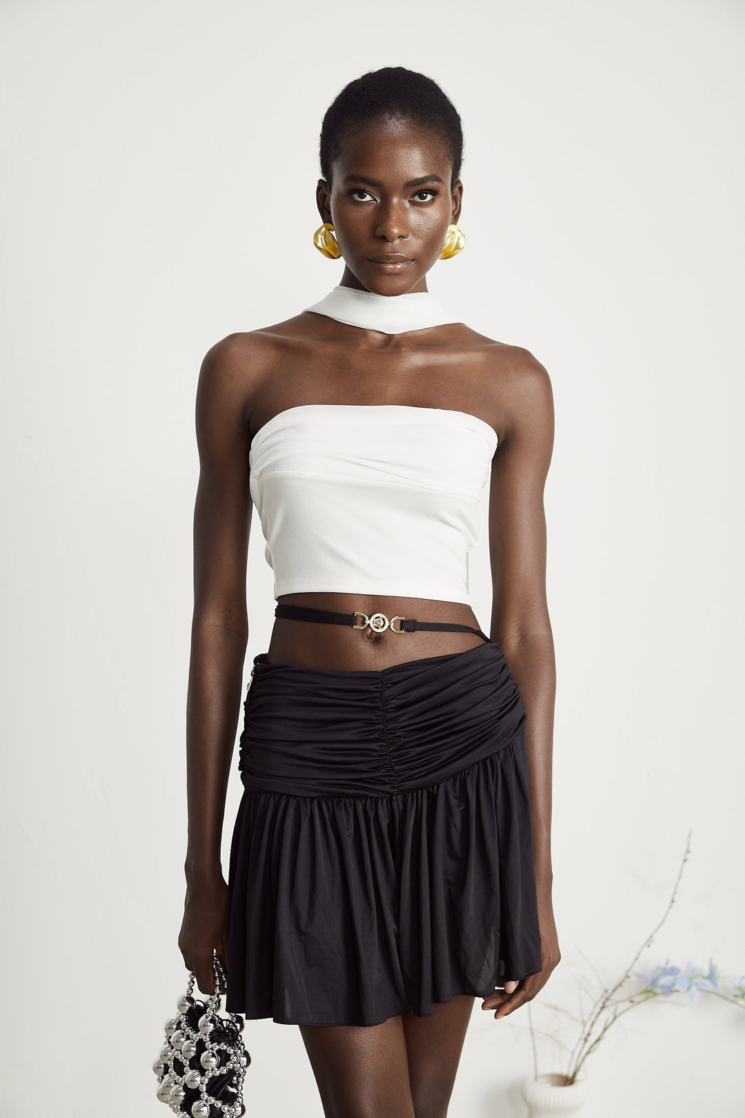 Levoire | Top À Volants Blanc Corset