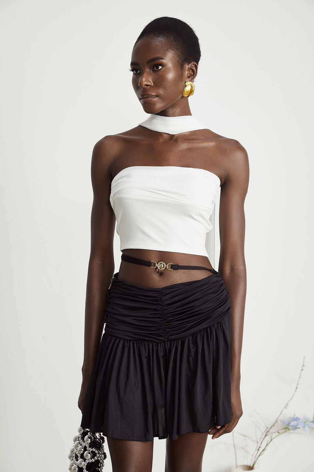 Levoire | Top À Volants Blanc Corset
