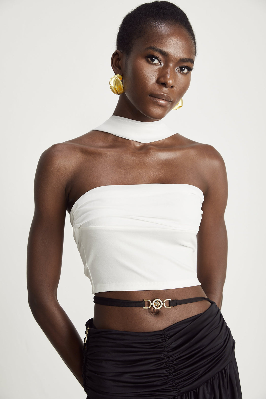 Levoire | Top À Volants Blanc Corset