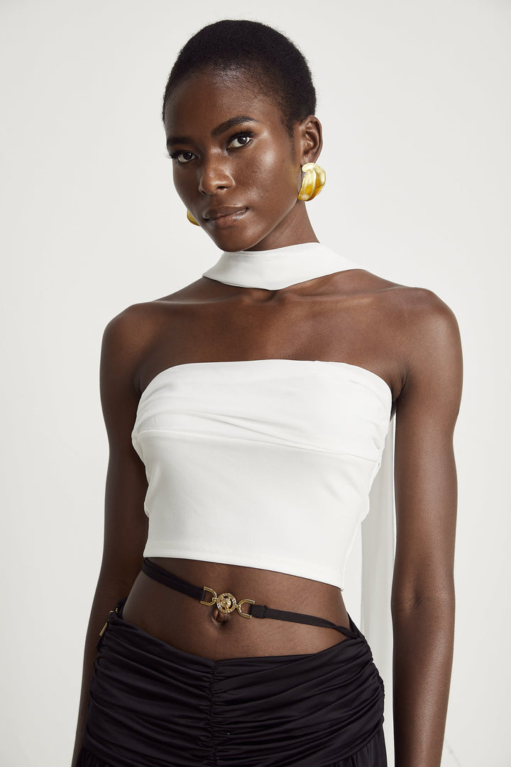 Levoire | Top À Volants Blanc Corset