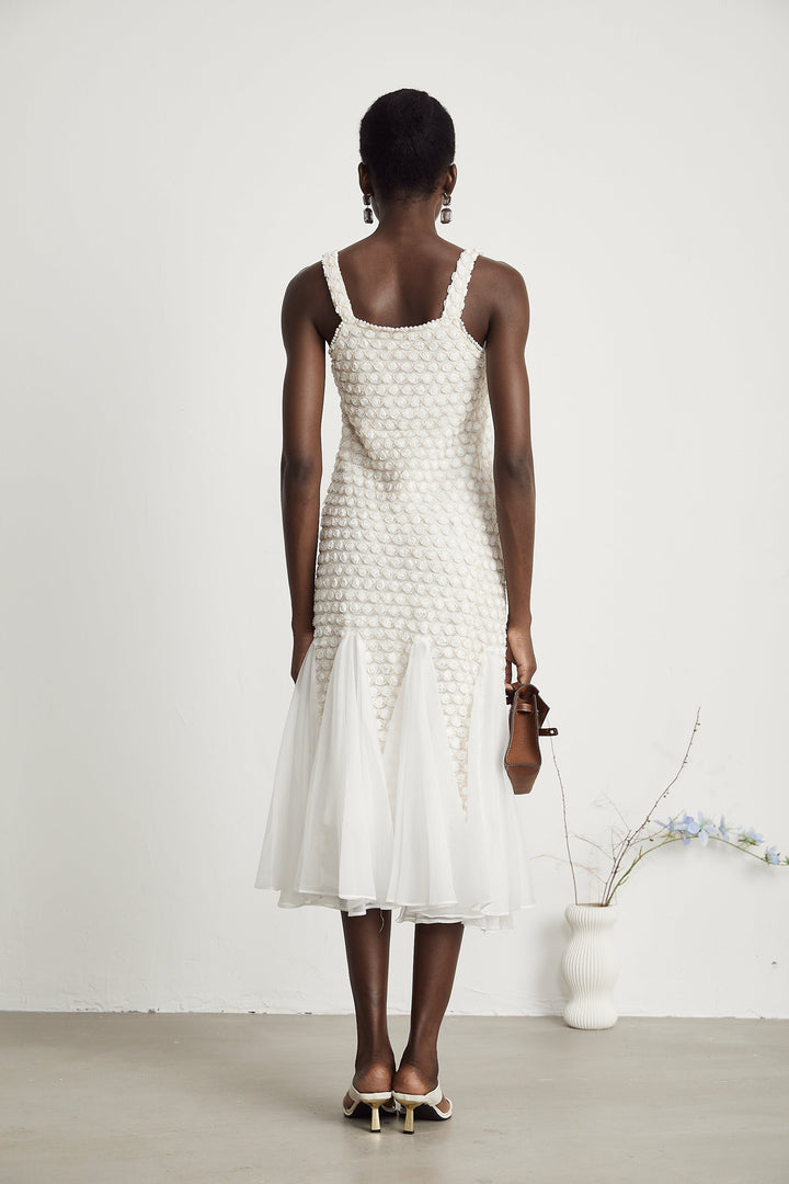 Levoire | Robe Midi En Tulle Décorée De Fausses Fleurs