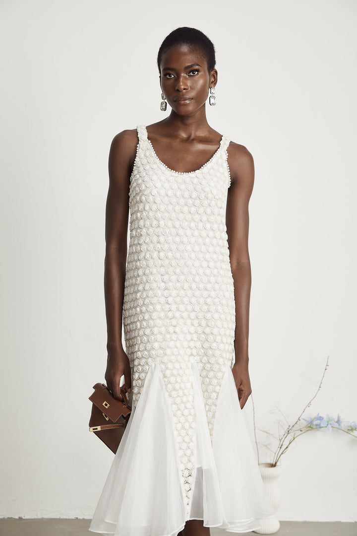 Levoire | Robe Midi En Tulle Décorée De Fausses Fleurs