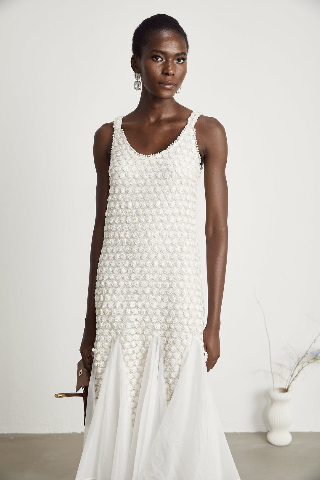 Levoire | Robe Midi En Tulle Décorée De Fausses Fleurs