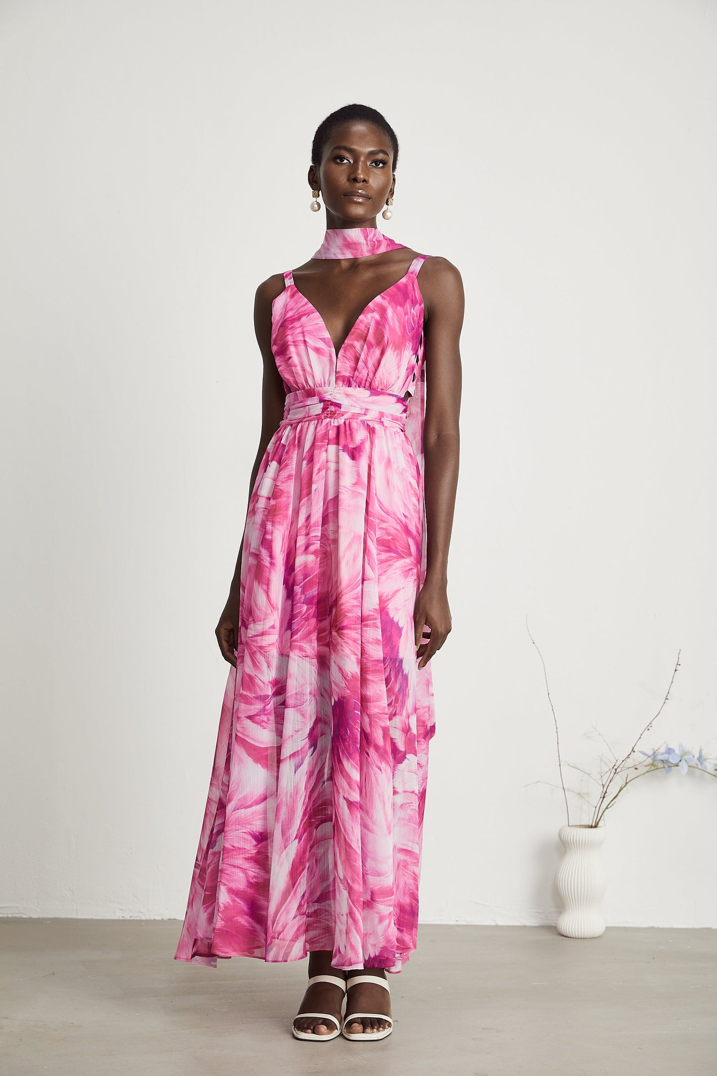 Levoire | Robe Maxi À Fleurs Décolleté En V