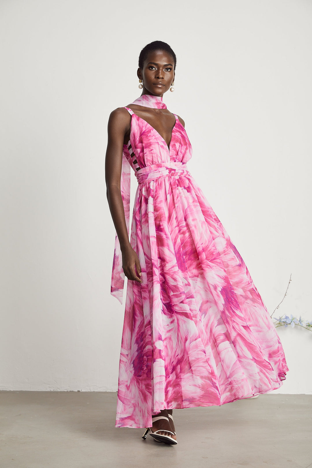 Levoire | Robe Maxi À Fleurs Décolleté En V
