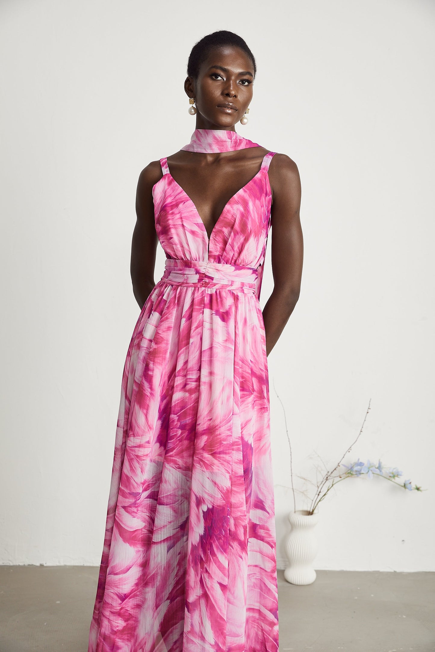 Levoire | Robe Maxi À Fleurs Décolleté En V