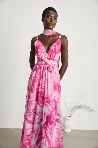 Levoire | Robe Maxi À Fleurs Décolleté En V
