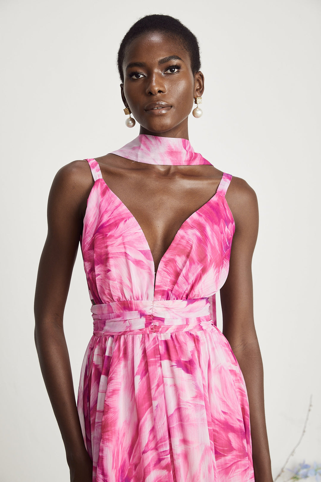 Levoire | Robe Maxi À Fleurs Décolleté En V