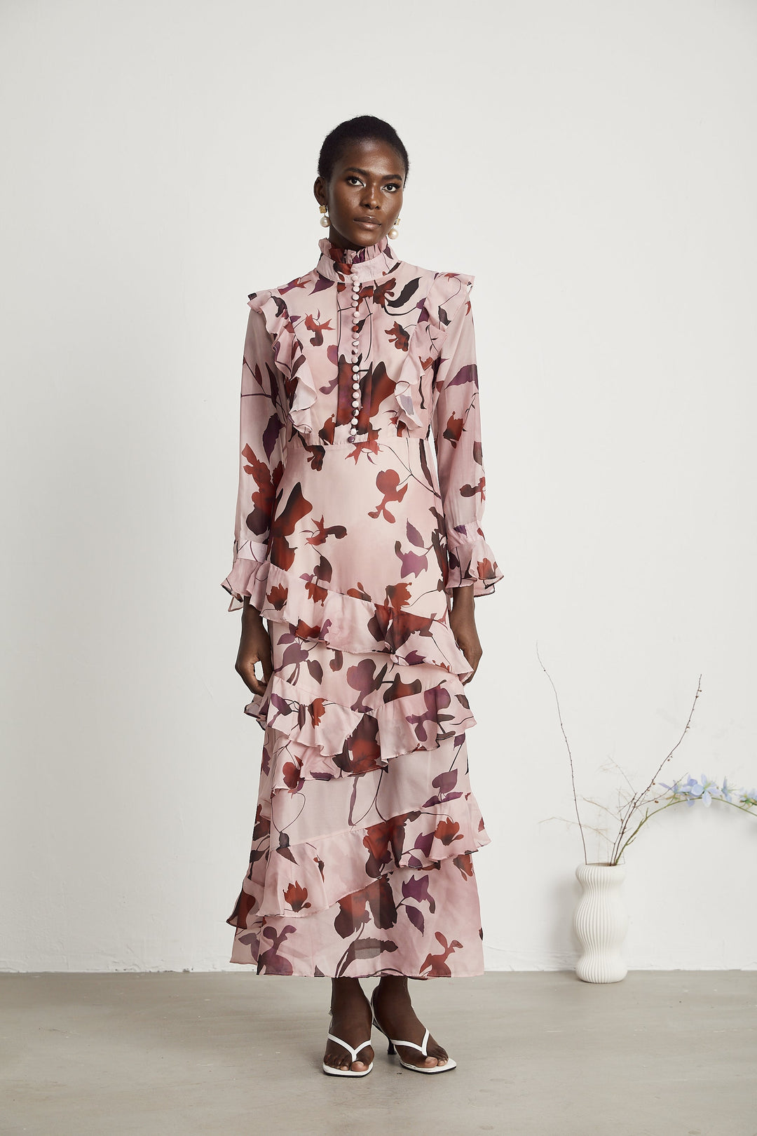 Levoire | Impression Graphique Robe Maxi À Volants